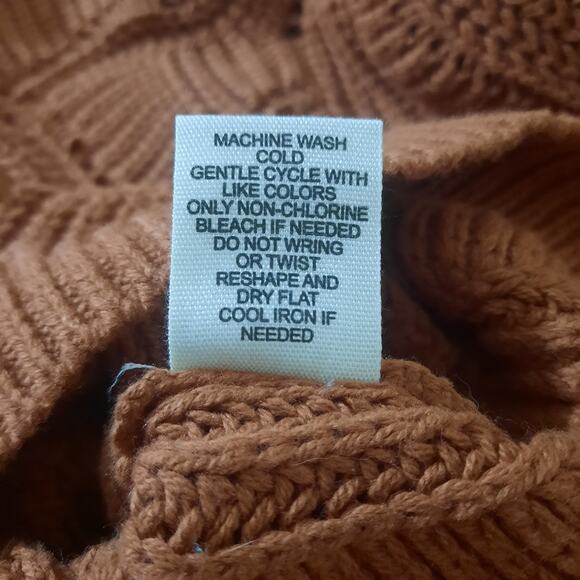 moon & madison Womens V-Neck Drop Shoulder Rust Tone Long Sleeve Sweater Size M - Picture 5 of 6